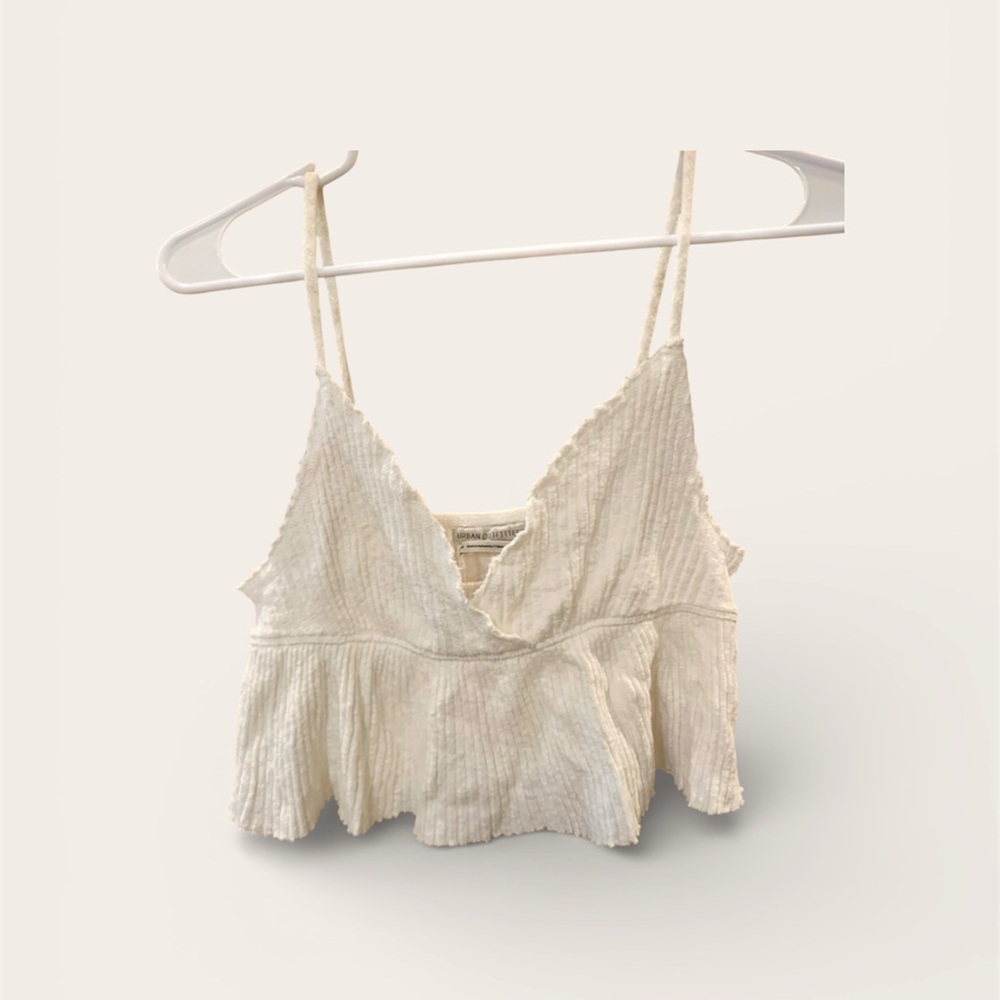Urban Outfitters White Ruffle Top - Picture 2 of 3